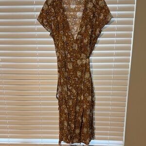 Old Navy Brown Floral Midi Dress